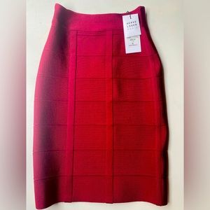 Herve Leger Paris red skirt